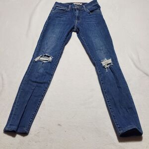Levis 721 Jeans Women's Size Tag 25x30 Blue Skinny High Rise  Denim Ladies